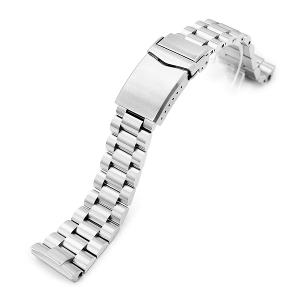 Juntan Stainless Steel Curved Ends Tapered 20mm 22mm Metal Watch Band  Flexible Watch Strap Replacement Bracelet Deployment Double Flip Lock  Buckle Silver Black (20mm, Silver) : Juntan: Amazon.in: Watches